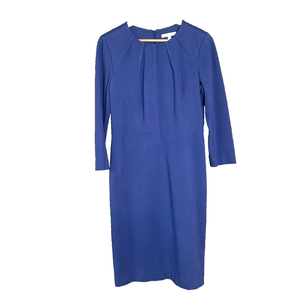Classiques Entier‎ Dress Womens 12 Blue Sheath Business Career Below Knee Office